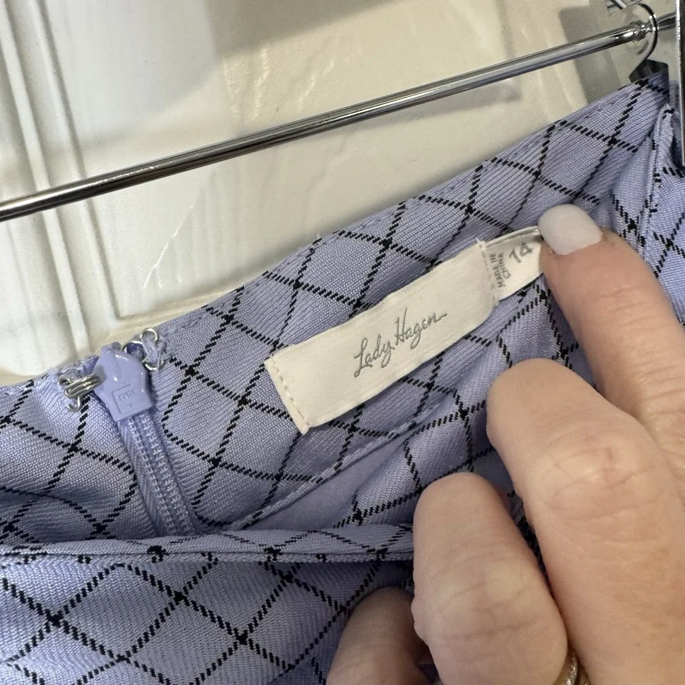 Lady‎ Hogan Lavender Checkered Women's Golf Skorts Size 14 NWT